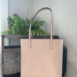 kate spade blush pink leather tote-handle has cracks/flaws, could be repaired